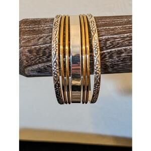 Best Two Tone Floral Border Cuff Bracelet